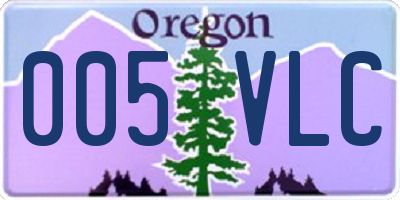 OR license plate 005VLC
