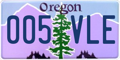 OR license plate 005VLE
