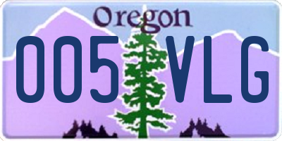 OR license plate 005VLG