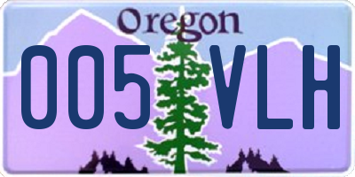 OR license plate 005VLH
