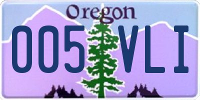 OR license plate 005VLI