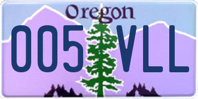 OR license plate 005VLL