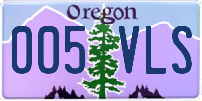OR license plate 005VLS
