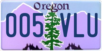 OR license plate 005VLU