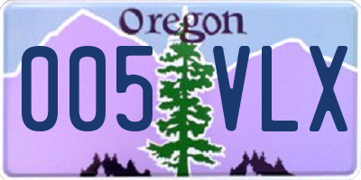 OR license plate 005VLX