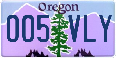 OR license plate 005VLY