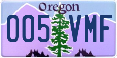 OR license plate 005VMF