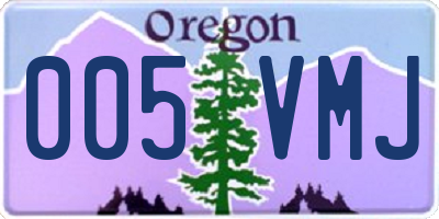 OR license plate 005VMJ