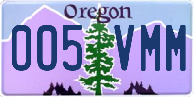 OR license plate 005VMM