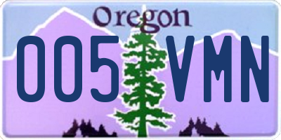 OR license plate 005VMN