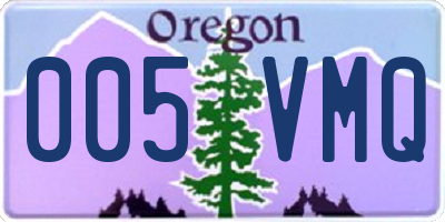 OR license plate 005VMQ