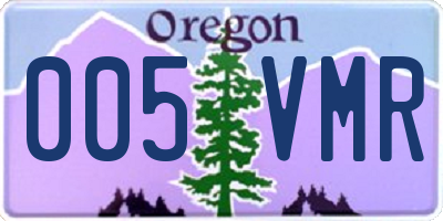 OR license plate 005VMR