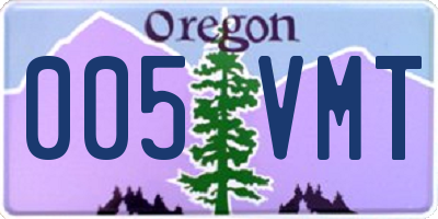 OR license plate 005VMT