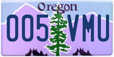 OR license plate 005VMU