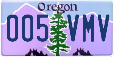 OR license plate 005VMV
