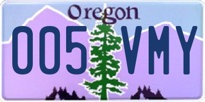OR license plate 005VMY