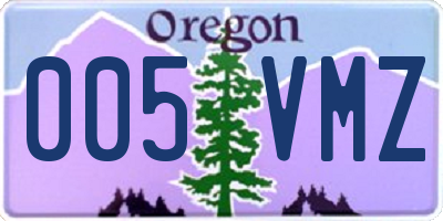 OR license plate 005VMZ