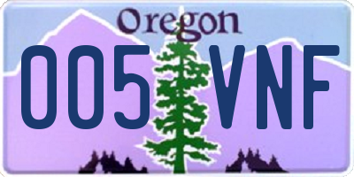OR license plate 005VNF
