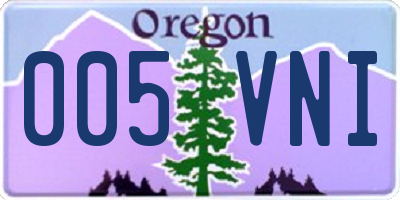 OR license plate 005VNI