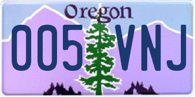 OR license plate 005VNJ