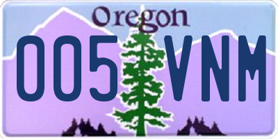 OR license plate 005VNM