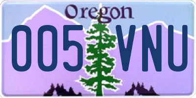 OR license plate 005VNU