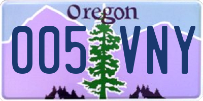 OR license plate 005VNY