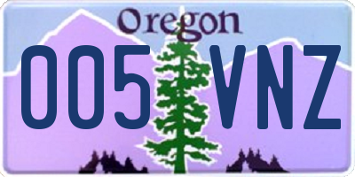 OR license plate 005VNZ