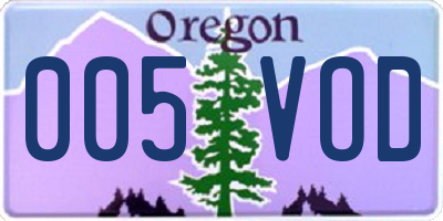 OR license plate 005VOD