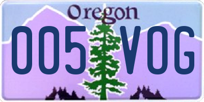 OR license plate 005VOG