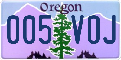 OR license plate 005VOJ