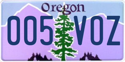 OR license plate 005VOZ