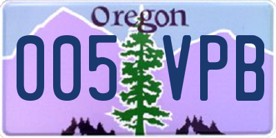 OR license plate 005VPB