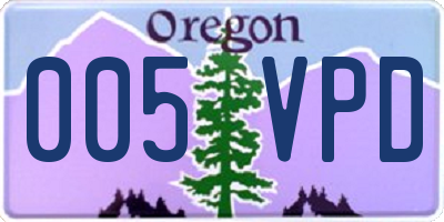 OR license plate 005VPD