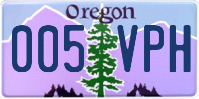 OR license plate 005VPH