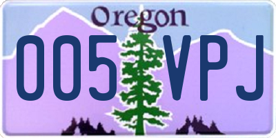 OR license plate 005VPJ