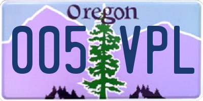 OR license plate 005VPL