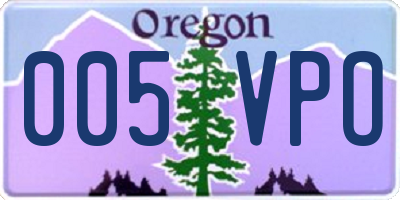 OR license plate 005VPO