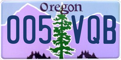 OR license plate 005VQB