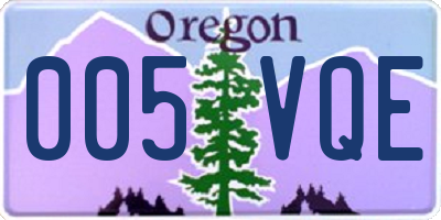 OR license plate 005VQE