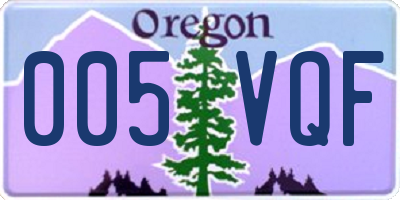 OR license plate 005VQF
