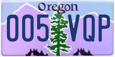 OR license plate 005VQP