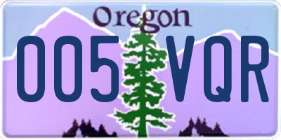 OR license plate 005VQR