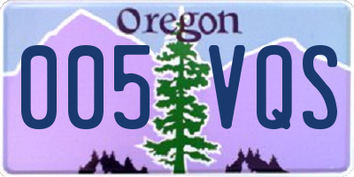 OR license plate 005VQS