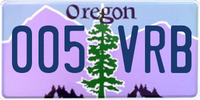 OR license plate 005VRB