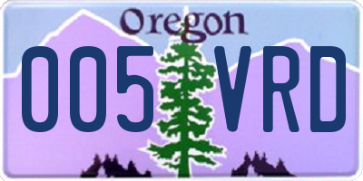 OR license plate 005VRD