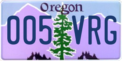 OR license plate 005VRG