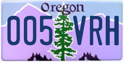 OR license plate 005VRH