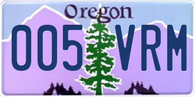 OR license plate 005VRM