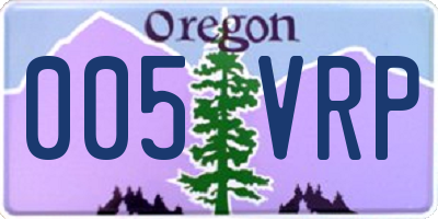 OR license plate 005VRP